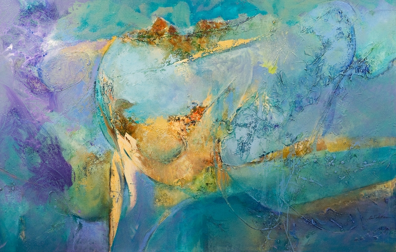 Lavender Turquois Yellow by artist Su Allen